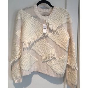 NWOT Loft fringe sweater